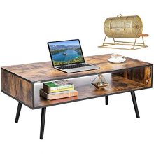 Coffee Table with Storage Shelf Premium Raffle Ticket Drum