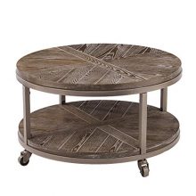 Burnt Oak Coffee Table Urban Industrial Round