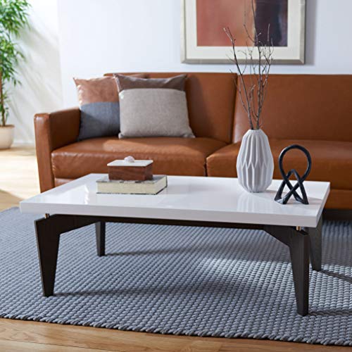 Modern White and Dark Brown Coffee Table
