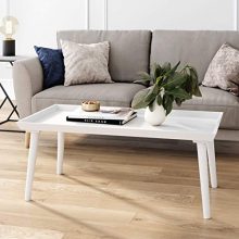 Coffee Table with Narrow Cone Legs and Modern Veneer Finish