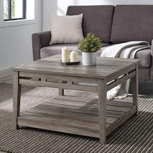Rustic Farmhouse 2 Tier Square Coffee Table