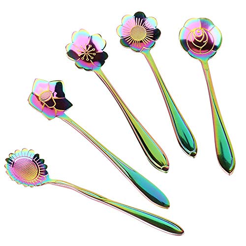 Rainbow Coffee Flower Spoon Set
