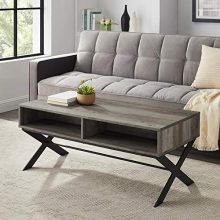 Walker Edison Gehry Modern X Leg Coffee Table