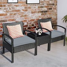 Tangkula 3 Piece Patio Conversation Set