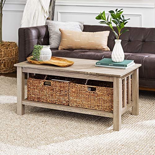 Walker Edison Alayna Mission Style Two Tier Coffee Table