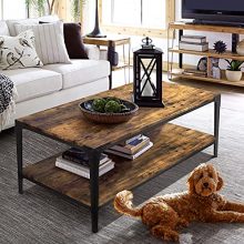 Living Room Table with 2-Tier Storage Shelf
