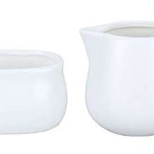 White Ceramic Creamer and Sugar Bowl Set