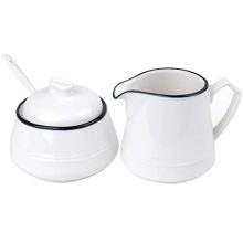 Coffee Serving Porcelain Creamer and Sugar Set