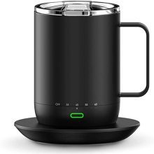 S3 Professional Temperature Control Smart Mug with Lid, Espresso Mug Hotter with Mug for Desk Dwelling Workplace, App Controlled Heated Espresso Cup, Self Heating Espresso Mug 14 oz, Electrical Mug - Improved Design.