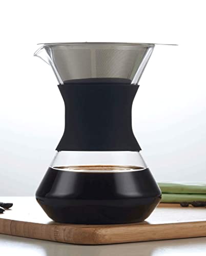 Brew Perfectly Smooth Coffee with the 17 oz/500ml Glass Pour Over Coffee Maker and Dripper Filter