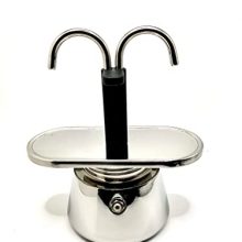 BRV Kitchen Mini 2 Cup Moka Pot - New Technology Nice Flavored Italian Model - Scrumptious Espresso Espresso Maker - Easy to Use &  Clear - Stainless Metal Silver.