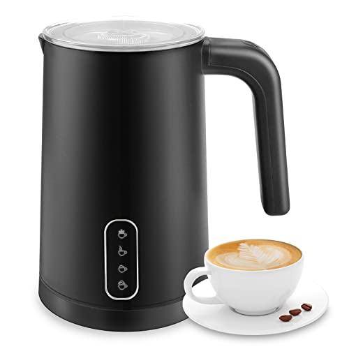 Milk Frother, 4 in 1 Multifunction Electric Milk Steamer Soft Foam Maker with Two Whisks for Frothing and Heating Milk & Silent Operation for Espresso, Latte, Macchiato.