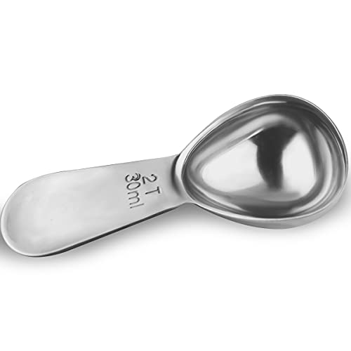Effortlessly Measure Your Coffee with Our 18/8 Stainless Steel Coffee Scoop - 2 Tablespoon Short Handle Measuring Spoon for Ground Coffee, Tea, Sugar, Flour - Accurately Measure 2 Tbsp (30ml) of Coffee with Ease!