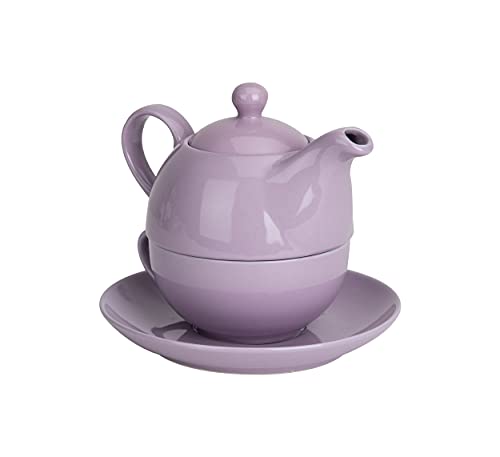 Teapot and Teacup with Lid and Saucer