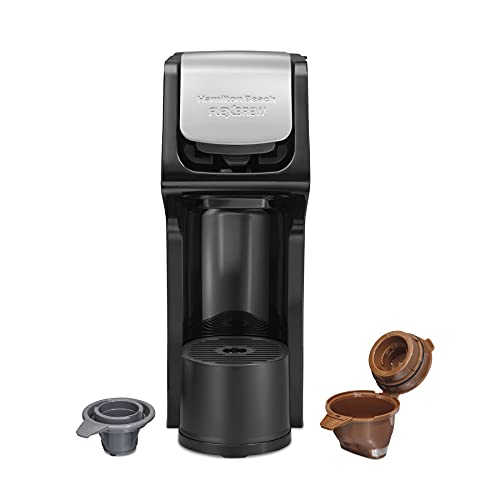 Hamilton Seashore FlexBrew Single-Serve Coffee Maker Appropriate with Pod Packs and Grounds, Black-Fast Brewing.