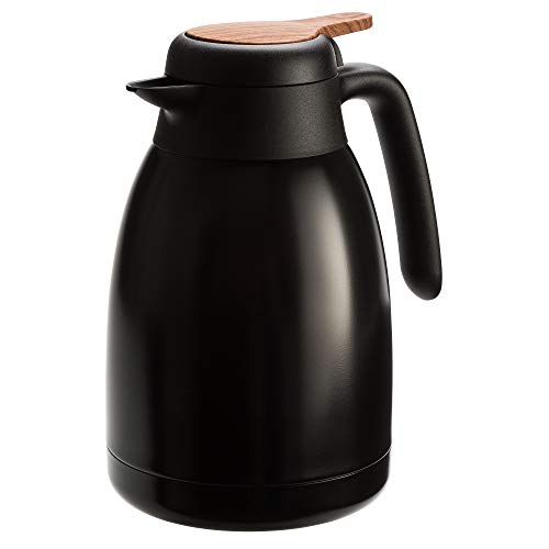 Primula Bryant Stainless Metal Thermal Coffee Carafe Double Walled Vacuum Thermos, All Day Warmth Retention, Sizzling or Chilly Beverage, 50 oz, Black.