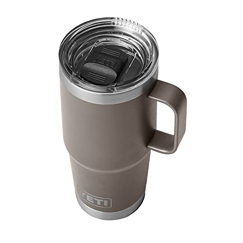 Rambler 20 oz Stainless Steel Travel Mug with Stronghold Lid - Keep Your Beverages Hot or Cold on the Go in Sharptail Taupe Color.