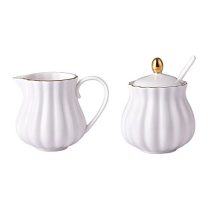Elegant Flower Design Ceramic Sugar and Creamer Set