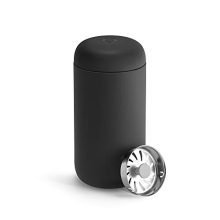 Fellow 12 oz Carter Transfer Travel Mug - Vacuum-Insulated Stainless Metal Travel Coffee Mug - Coffee Tumbler with Ceramic Interior and Splash Guard - Matte Black.