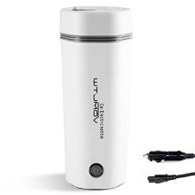 12V Car Electrical Kettle, Travel Moveable Electrical Tea Coffee Kettle Quick Water Boiler & Heater Automatic Shut-Off (White).