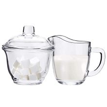 Coffee Glass Sugar and Creamer Set