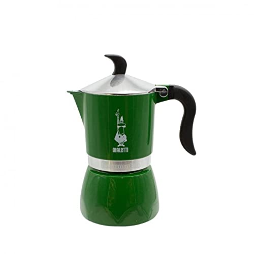 Dark Green Bialetti Fiammetta Moka Pot - 3 Cup Italian Stovetop Espresso Maker.