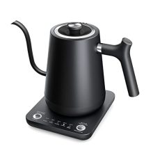 Experience Perfect Pour-Over with Electric Tea Kettle - 5 Presets, Stainless Steel Interior, Keep Warm & Mute Function - 0.8L, 1000W Rapid Heating - Matte Black
