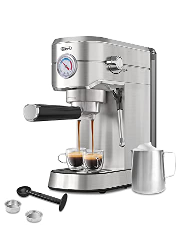 Gevi Professional Espresso Coffee Machine with Milk Frother/Steam Wand and Removable Water Tank.