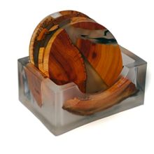 Modern Life Wooden Coasters Set - Cedar Wood