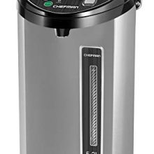 Chefman Electric Hot Water Pot Urn w/ Auto & Handbook Dispense Buttons, Security Lock, Instant Heating for Espresso & Tea, Auto-Shutoff/Boil Dry Safety, Insulated Stainless Metal, 5.3L/5.6 Qt/30+ Cups.