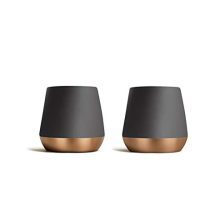 Double Wall Ceramic Coffee Mug - Refined and Refined, Matte Black, Single 8 oz Cup.