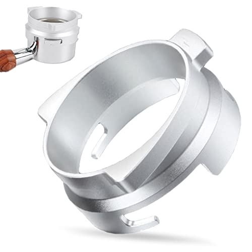 54mm Hands-Free Dosing Funnel for Breville Barista Portafilters - Silver Accessory for Home or Cafe Use.