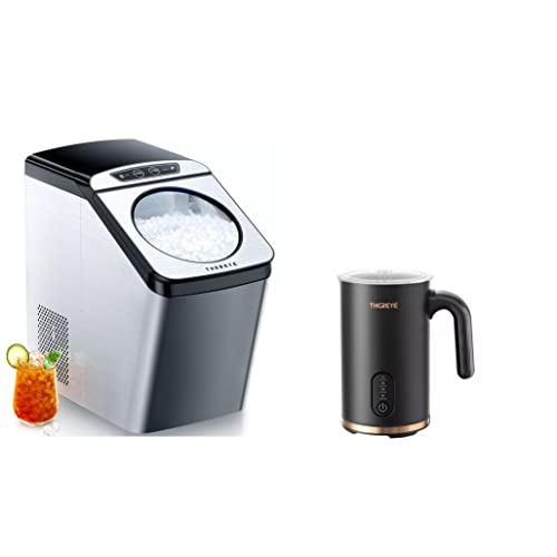 4-in-1 Countertop Nugget Ice Maker & Electric Milk Frother