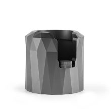 Adjustable Espresso Portafilter Holder with removable bracket cover and height-adjustable knob, designed to fit 51mm, 53mm, 54mm, and 58mm portafilters. Durable aluminum alloy construction with a diamond-patterned design. 