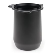 FIRJOY 53.3mm dosing cup for Breville 54mm portafilters, made of premium aluminum alloy, featuring hands-free grinding and mess reduction.