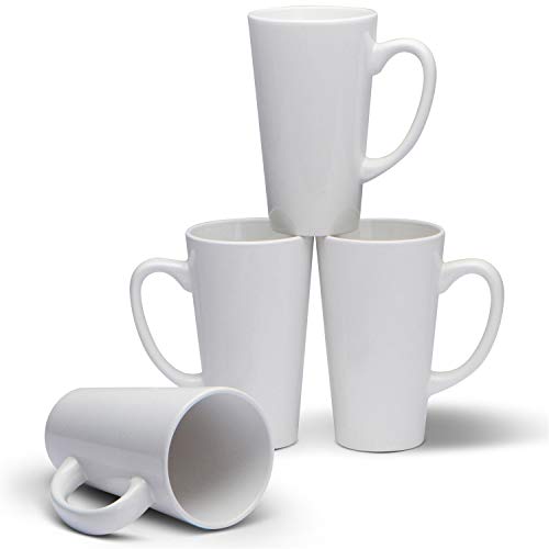 Set of 4 Funnel Ceramic Coffee Mugs