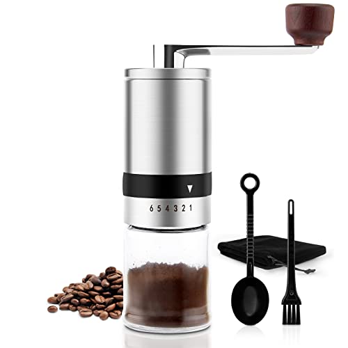  - 6 Adjustable Settings, Ceramic Conical Burr Grinders, Perfect for Espresso, Drip, and French Press!