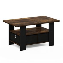 Compact Coffee Table with Bin Drawer - Space-Saving