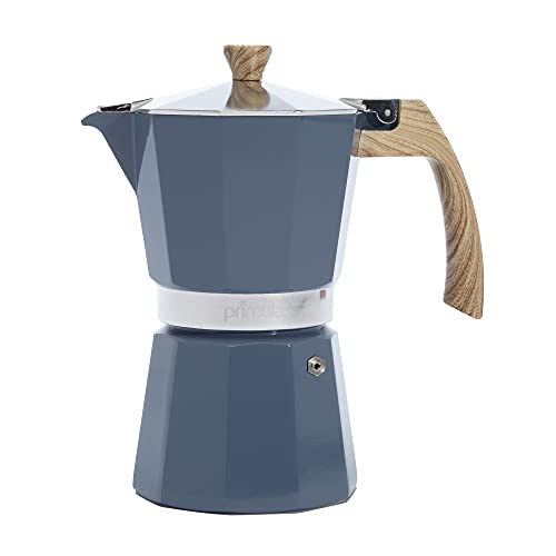 Aluminum Stove Top Espresso Maker, Percolator Pot for Moka, Cuban Espresso, Cappuccino, Latte and Extra, Excellent for Camping, 6 Cup, Blue.