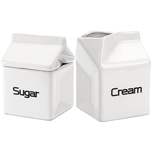 Porcelain Ceramic Sugar and Creamer Set for Coffee Serving