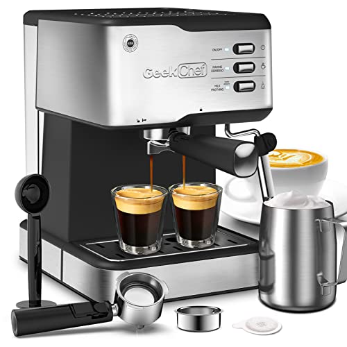 Geek Chef Espresso Machine - , ESE POD Compatibility, and Large Water Tank - Perfect for Home Baristas