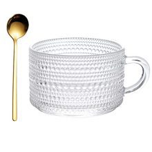 Personalized Stackable Coffee Mugs - 14oz - Ideal Gift for Christmas, Anniversary, and Birthday (Clear with Embossed Beads).