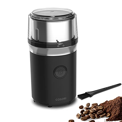 Coffee Grinder Electric, Coffee Beans Grinder, Espresso Grinder, Coffee Mill additionally for Spices, Herbs, Grains, Included 1 Detachable Stainless Metal Bowl, Black.