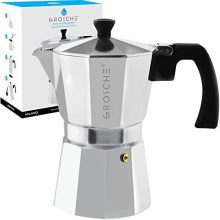  (9.3 oz) - Stovetop Cuban Coffee Brewer - Italian Espresso Greca Coffee Maker Percolator - Silver
