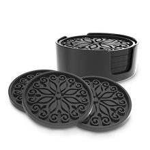 Coasters for Drinks, Coasters for Coffee Table, Set of 6 Silicone Furnishings Tabletop Safety Coaster for Picket Table, Coffee Table, Outside Patio Table, Glass, Marble, Farmhouse.