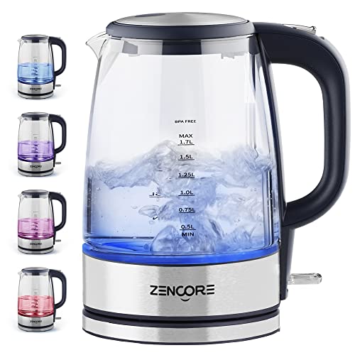 Hot Deal Alert: ZenCore 1.7L Electric Water Boiler Kettle - 1500W, Cordless, BPA-Free, Auto Shutoff and Boil-Dry Protection, 304 Stainless Steel with LED Indicator