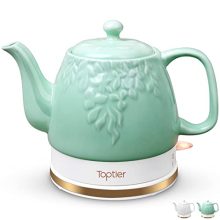 Green Leaf Electric Ceramic Tea Kettle - Quick Boiling