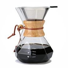 ☕ Large 6-Cup Capacity: Perfect for sharing or multiple servings, and it's fridge and microwave-friendly. ☕ Reusable Stainless Steel Filter: No need for disposable filters, eco-friendly, and guarantees a rich coffee flavor. ☕ Durable and Dishwasher-Safe: Made to last with non-porous glass, stainless steel filter, and wood collar. ☕ Stylish Design: The Lalord Coffee Maker turns coffee brewing into a sensory art form with its elegant design. ☕ Personalized Brewing: Full control over water temperature and brew strength for a tailor-made coffee experience. ☕ Easy Cleanup: Dishwasher-safe components for quick and convenient maintenance. ☕ Environmentally Friendly: Reduce waste with the included reusable stainless steel filter. ☕ Perfect Gift: Make coffee lovers smile with this beautiful and practical coffee maker. Feature Description Material High-quality borosilicate glass Capacity 27oz (6 cups) Filter Reusable 304 stainless steel Durability Non-porous glass and wood collar Design Elegant and stylish Control Adjustable water temperature and brew strength