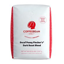 Coffee Bean Direct Dark Roast Decaf Blend, Whole Bean, 5 lbs Budget-Friendly Bag.