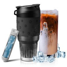 Stay Cool All Day: Stainless Steel Vacuum Insulated Tumbler with Instant Chiller - 30 Oz.